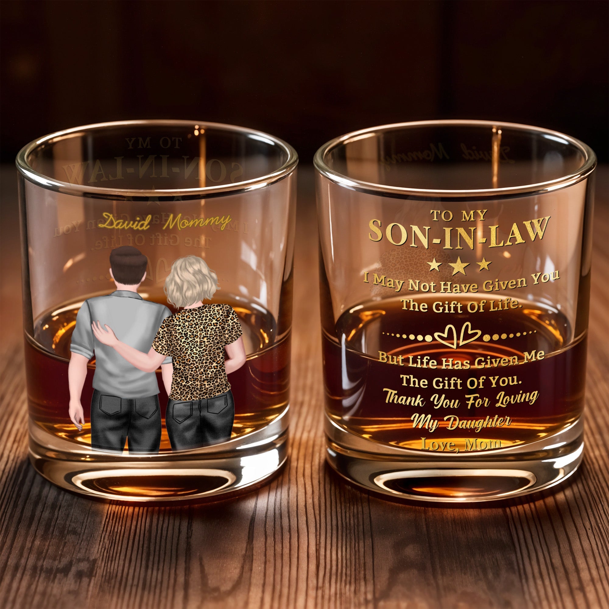 Personalized Custom Whiskey Glass Gift for Son-In-Law Whiskey Glass GradoCreations