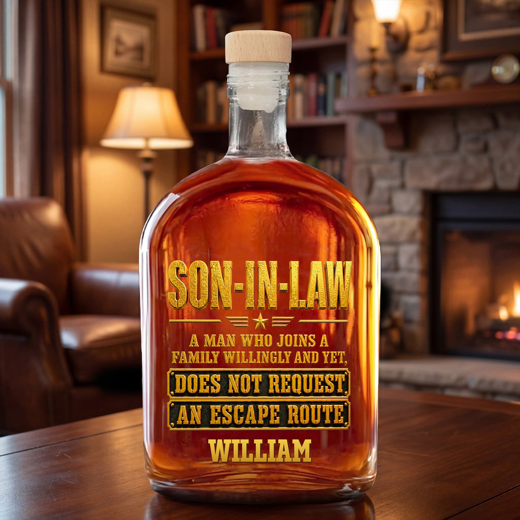 Personalized Whiskey Bottle Custom Name Gift for Son-in-Law Whiskey Bottle GradoCreations