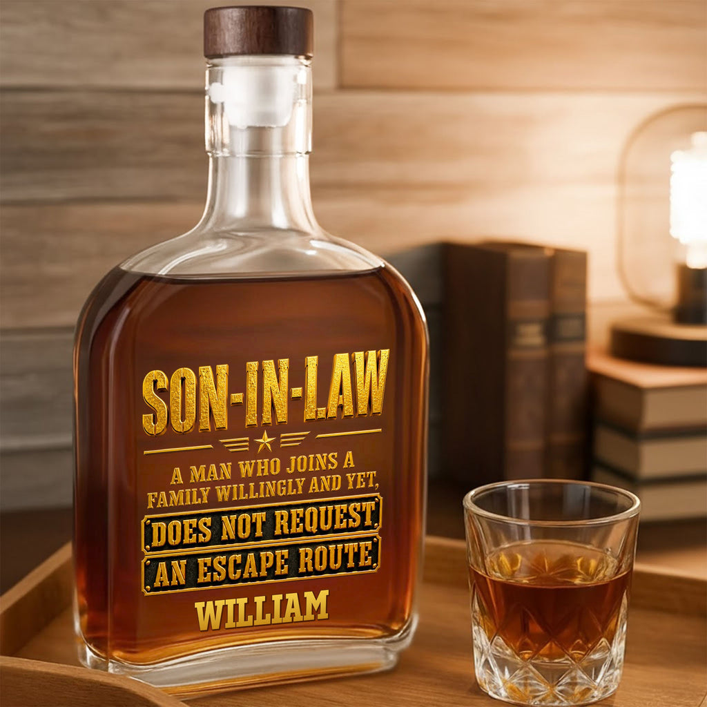 Personalized Whiskey Bottle Custom Name Gift for Son-in-Law Whiskey Bottle GradoCreations