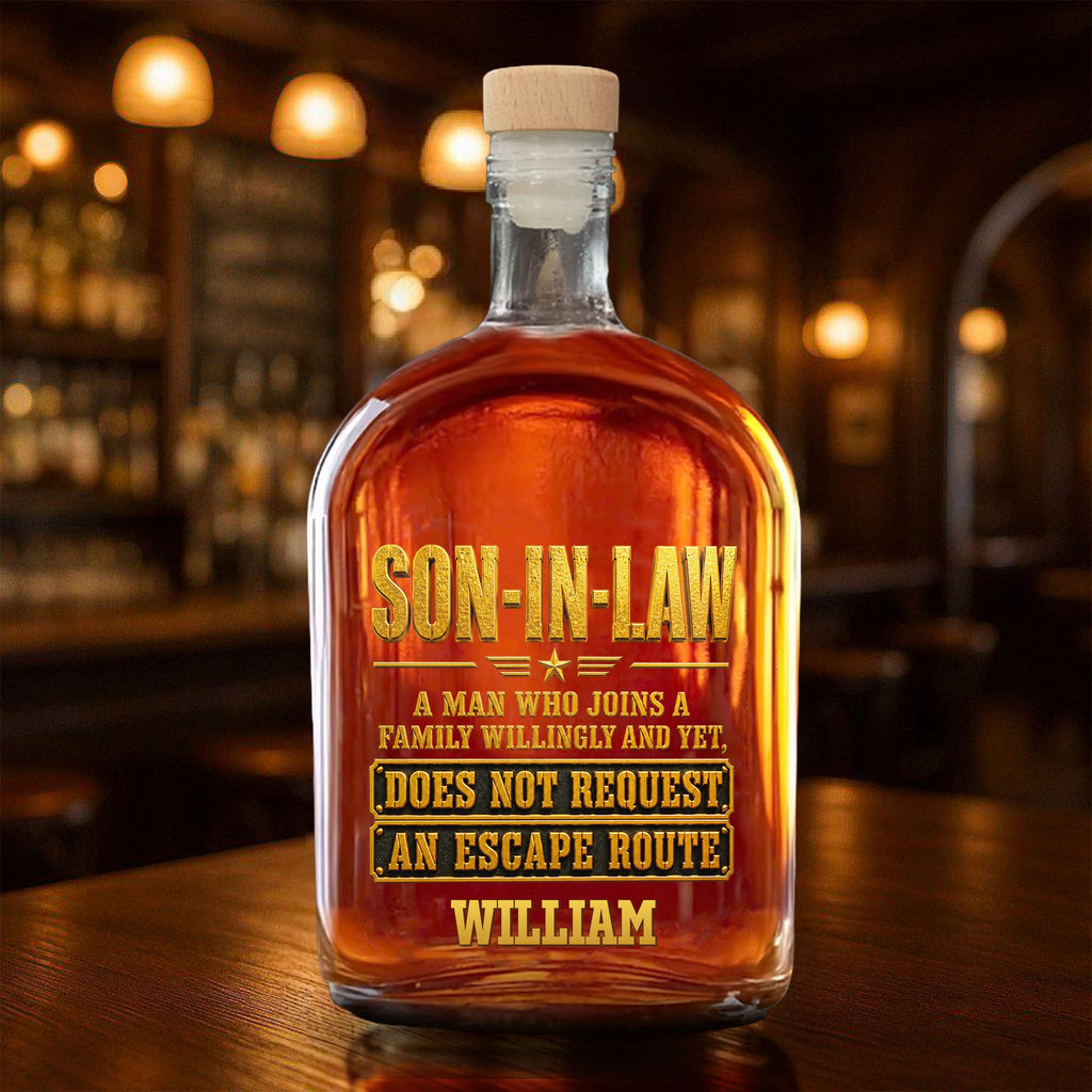 Personalized Whiskey Bottle Custom Name Gift for Son-in-Law Whiskey Bottle GradoCreations