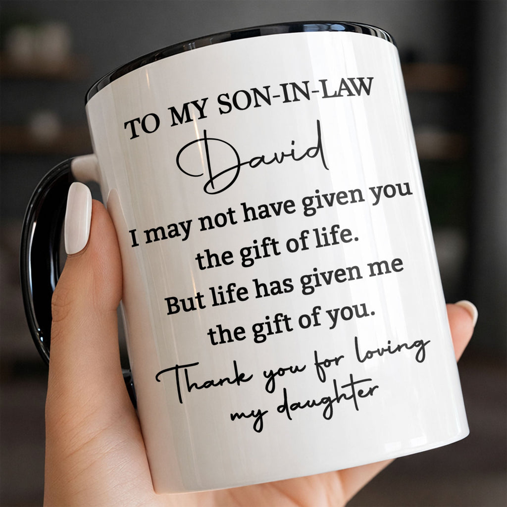 Personalized Accent Mug Custom Gift for Son-In-Law Coffee Accent Mug GradoCreations