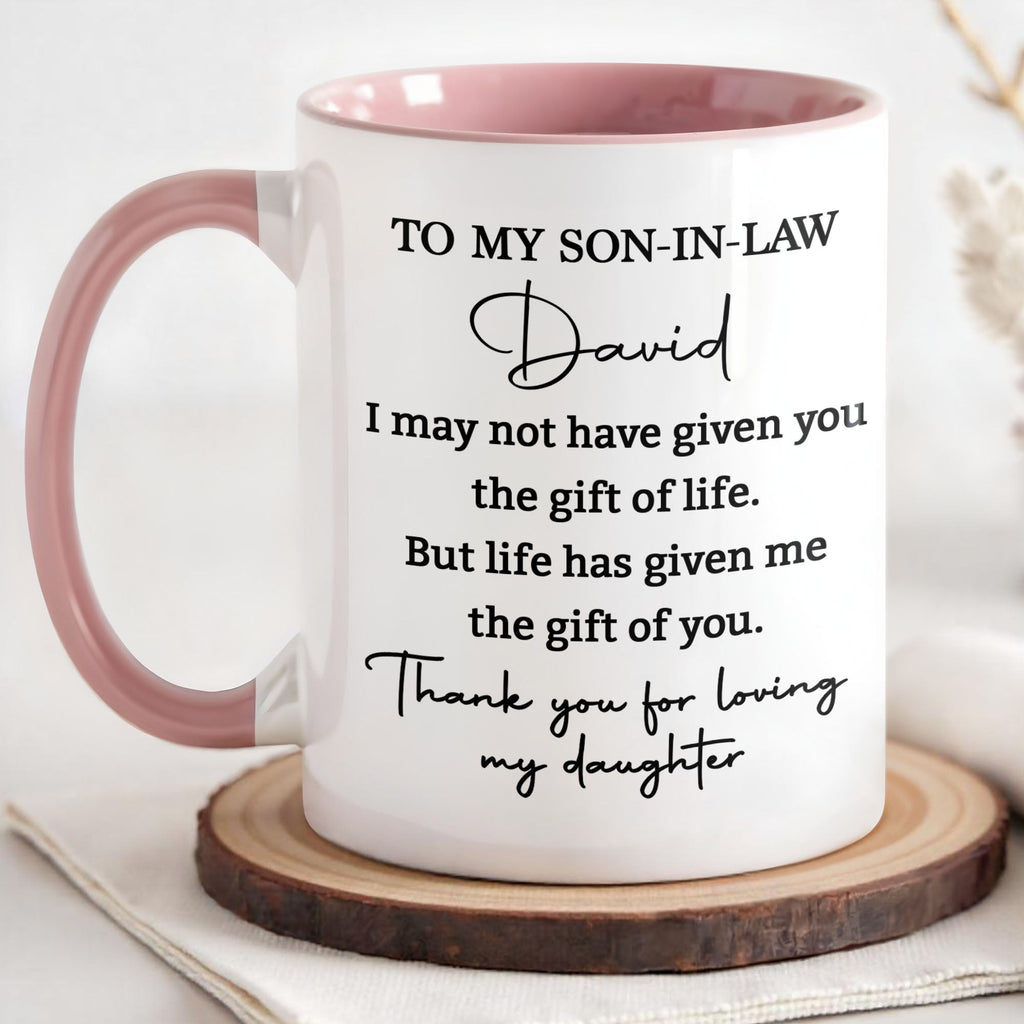 Personalized Accent Mug Custom Gift for Son-In-Law Coffee Accent Mug GradoCreations