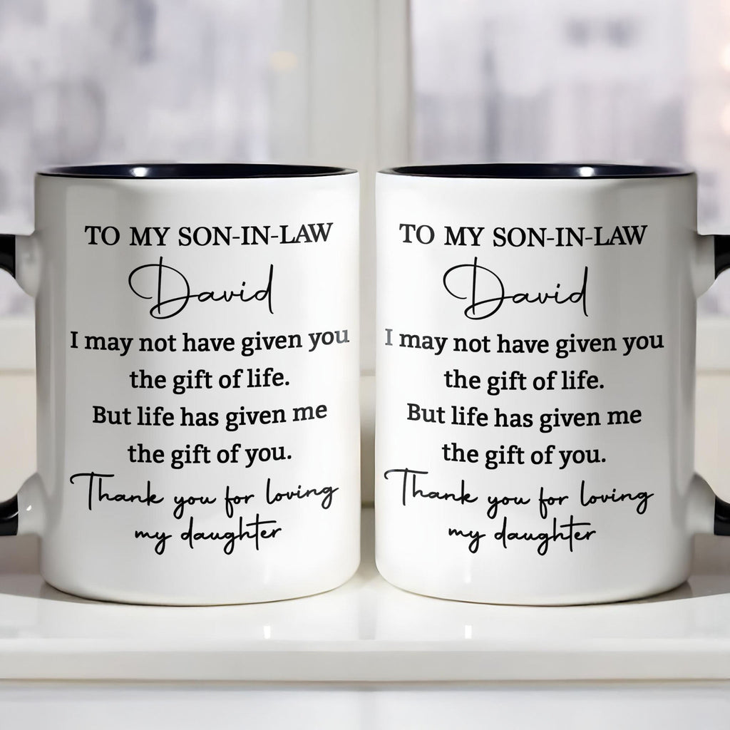Personalized Accent Mug Custom Gift for Son-In-Law Coffee Accent Mug GradoCreations