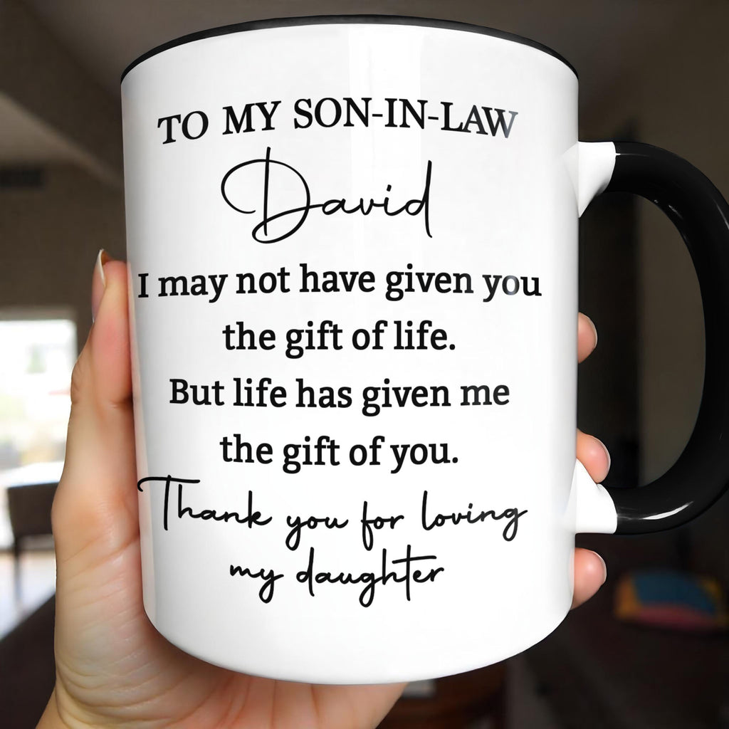 Personalized Accent Mug Custom Gift for Son-In-Law Coffee Accent Mug GradoCreations