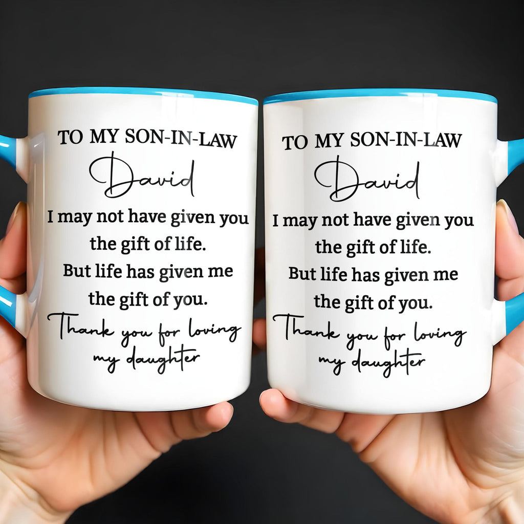 Personalized Accent Mug Custom Gift for Son-In-Law Coffee Accent Mug GradoCreations