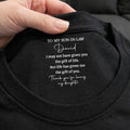 Personalized Inside Neck Print T-Shirt Gift for Son-in-Law Basic Shirt, Print inside back collar GradoCreations