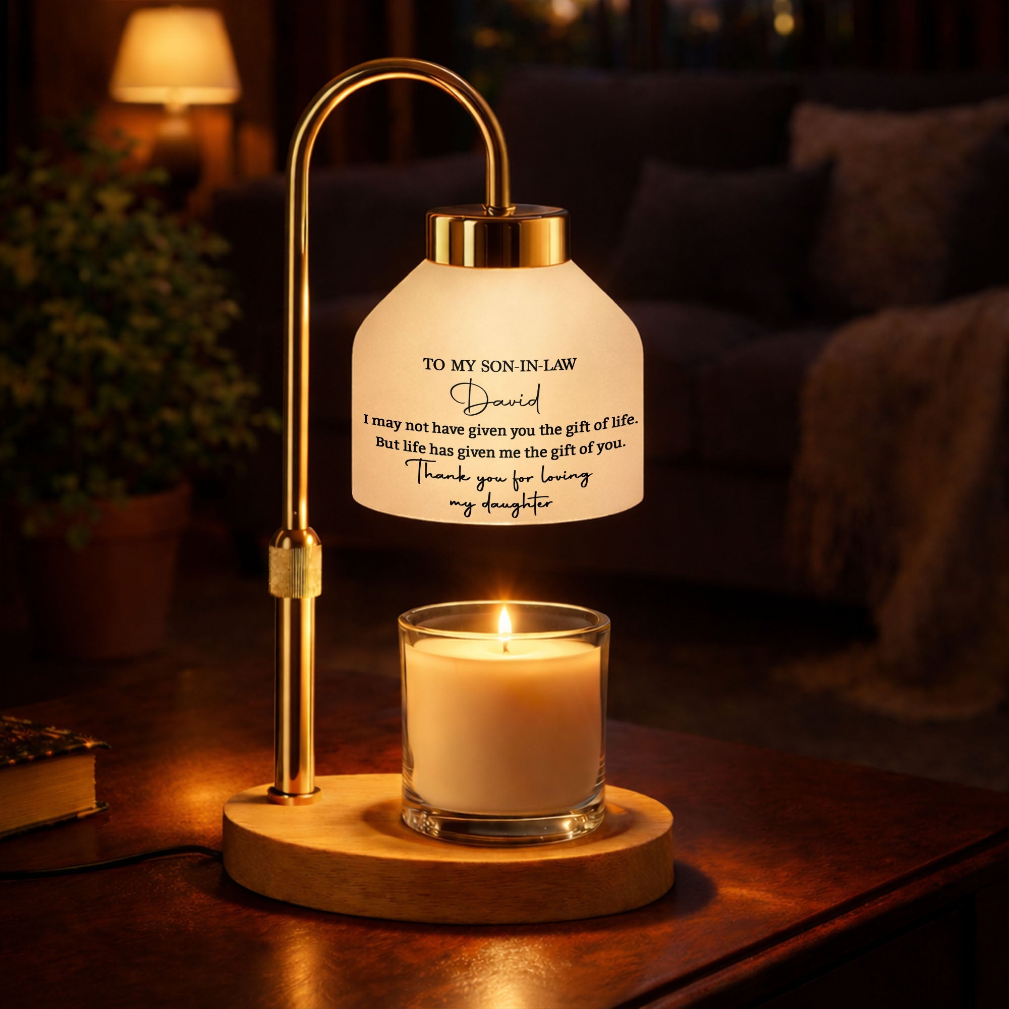 Personalized Candle Warmer Lamp Custom Name Gift for Son-in-Law Candle Warmer Lamp GradoCreations