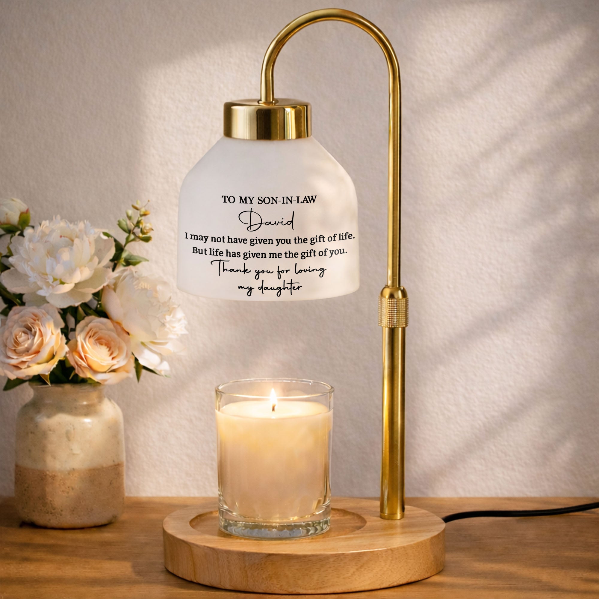 Personalized Candle Warmer Lamp Custom Name Gift for Son-in-Law Candle Warmer Lamp GradoCreations