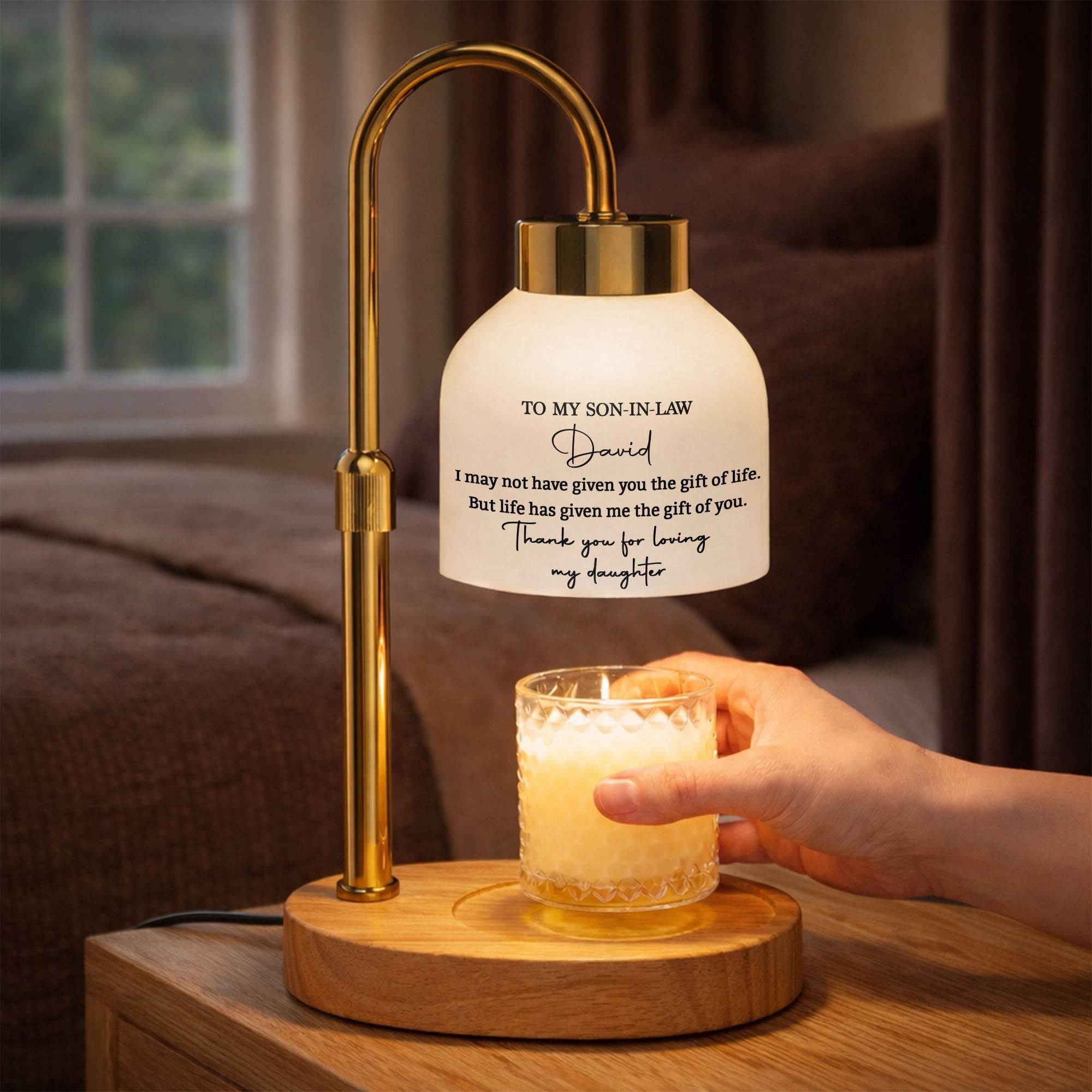 Personalized Candle Warmer Lamp Custom Name Gift for Son-in-Law Candle Warmer Lamp GradoCreations
