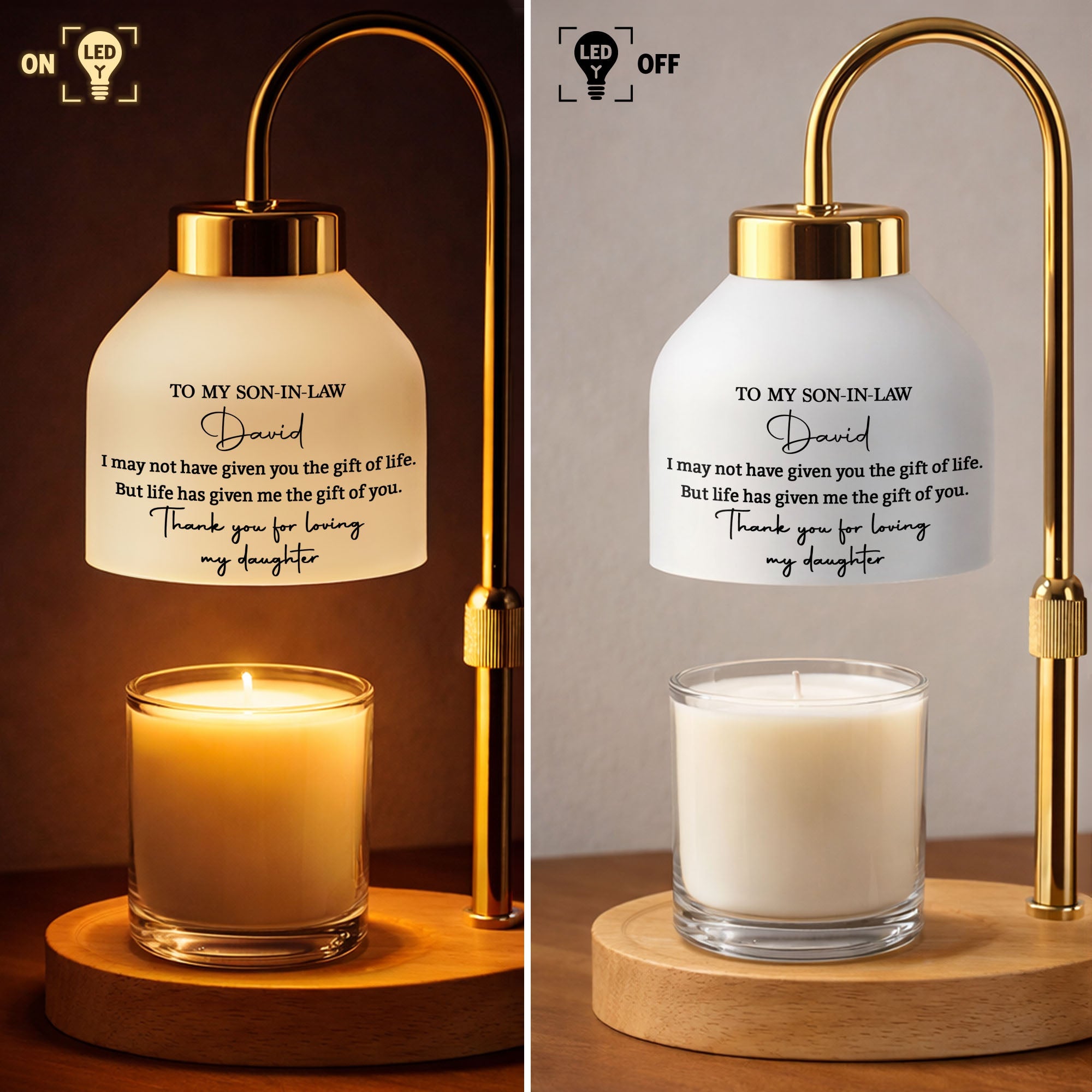 Personalized Candle Warmer Lamp Custom Name Gift for Son-in-Law Candle Warmer Lamp GradoCreations