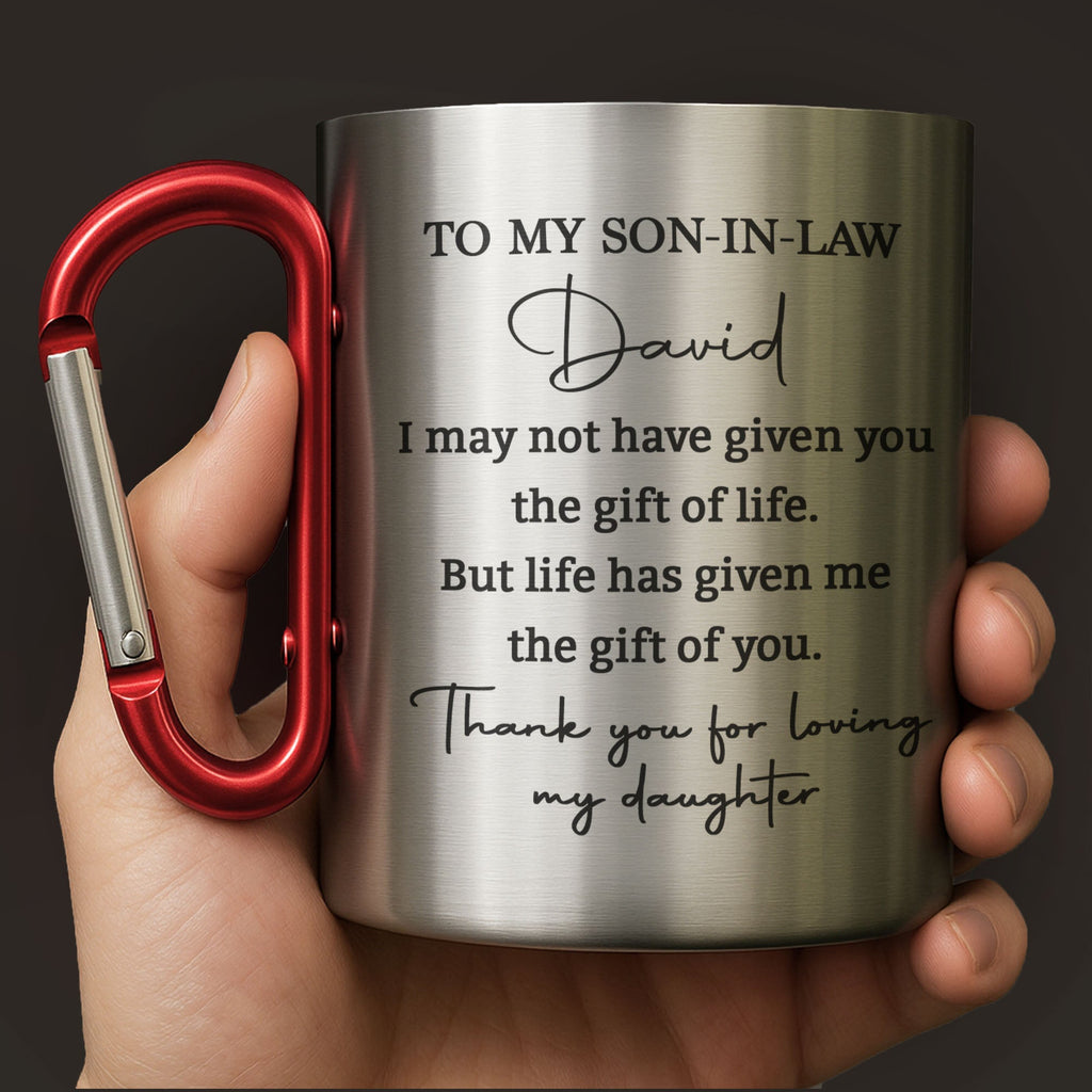 Personalized Carabiner Mug Custom Name Gift for Son-in-Law Carabiner Mug GradoCreations
