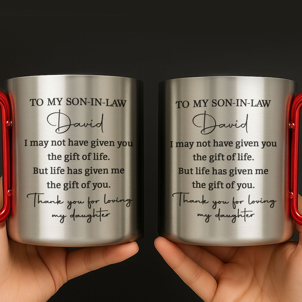 Personalized Carabiner Mug Custom Name Gift for Son-in-Law Carabiner Mug GradoCreations