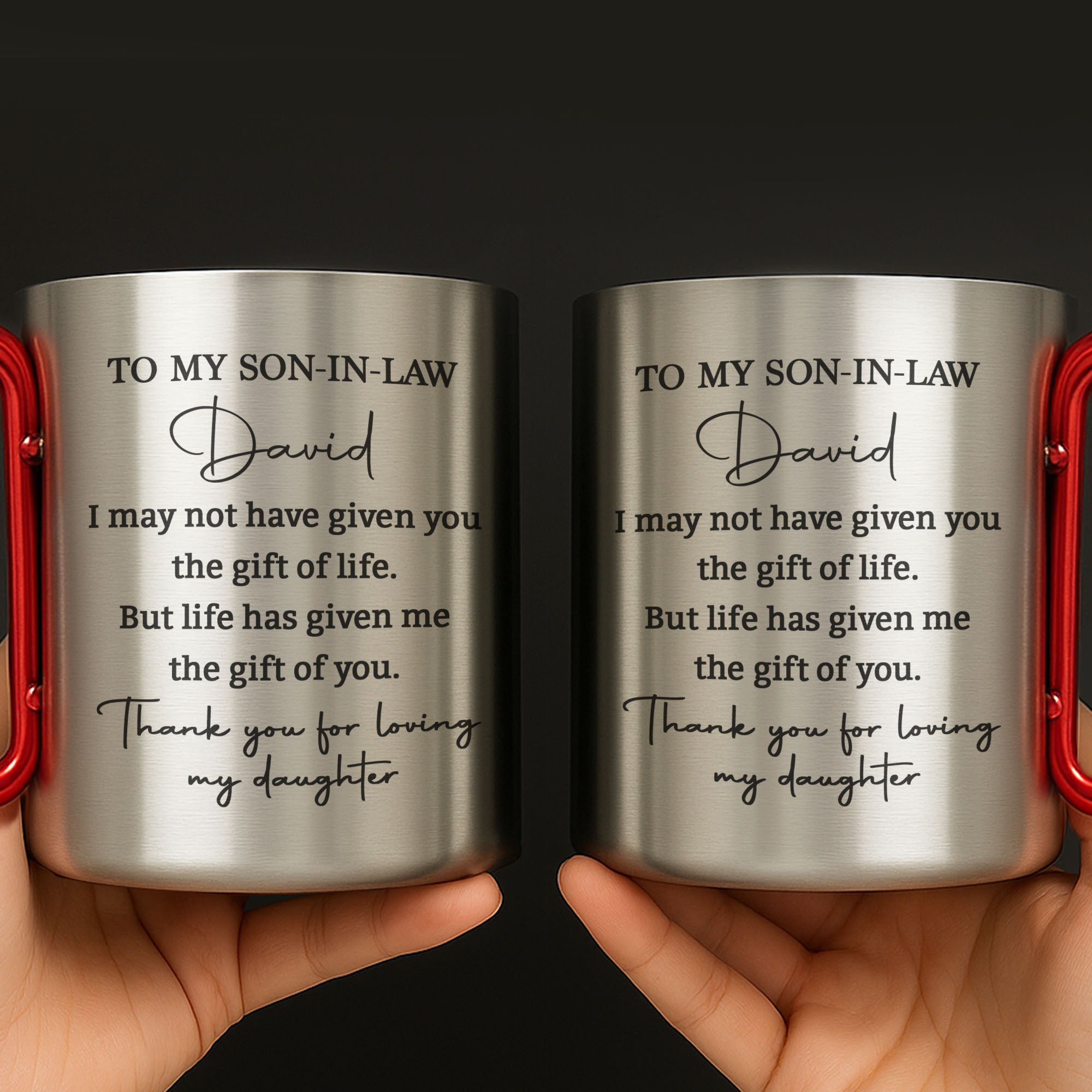 Personalized Carabiner Mug Custom Name Gift for Son-in-Law Carabiner Mug GradoCreations