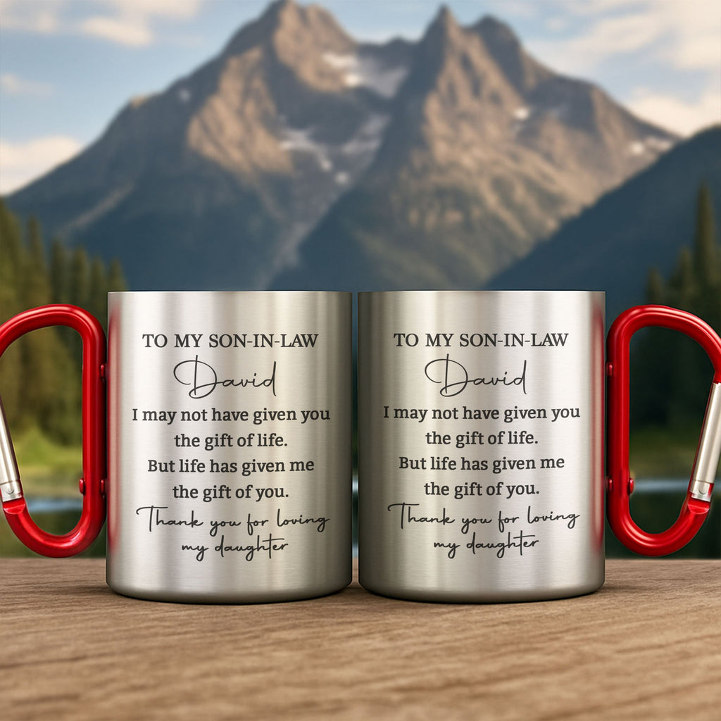 Personalized Carabiner Mug Custom Name Gift for Son-in-Law Carabiner Mug GradoCreations