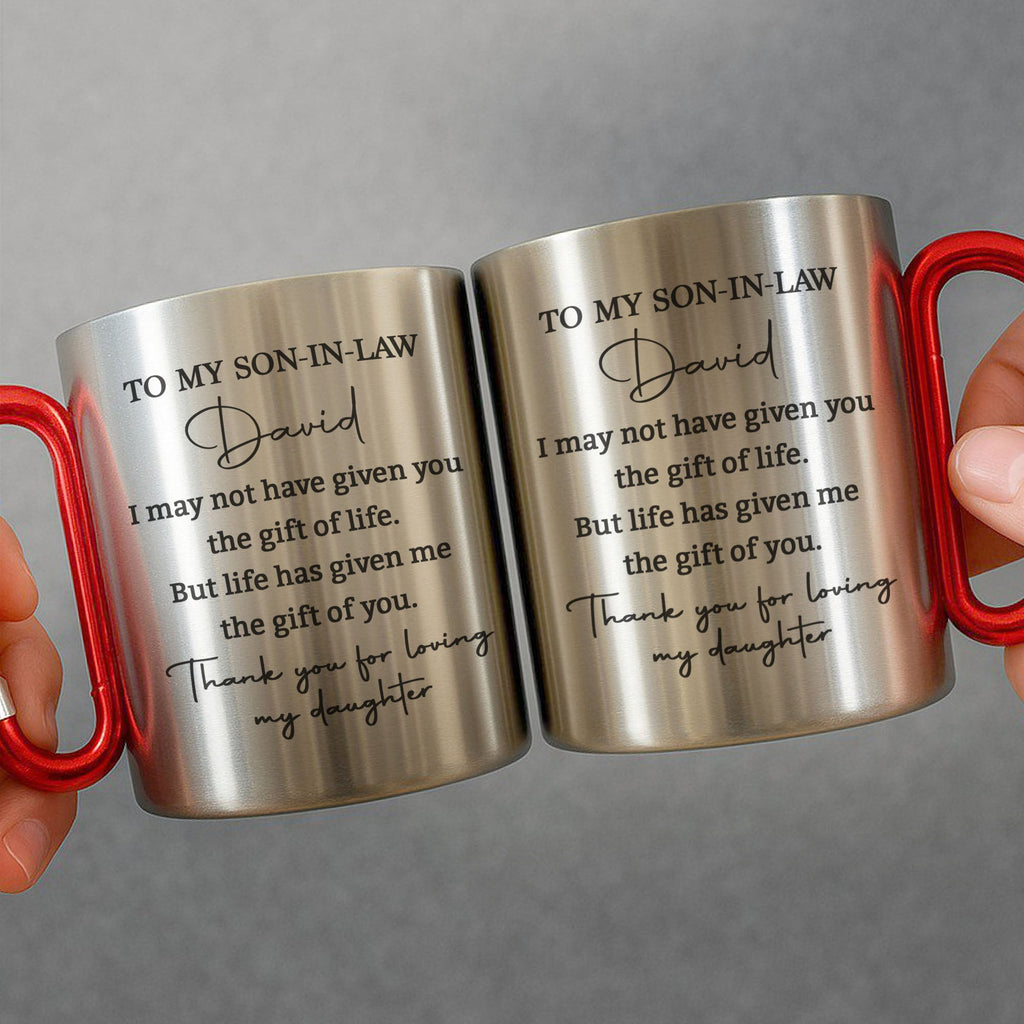 Personalized Carabiner Mug Custom Name Gift for Son-in-Law Carabiner Mug GradoCreations