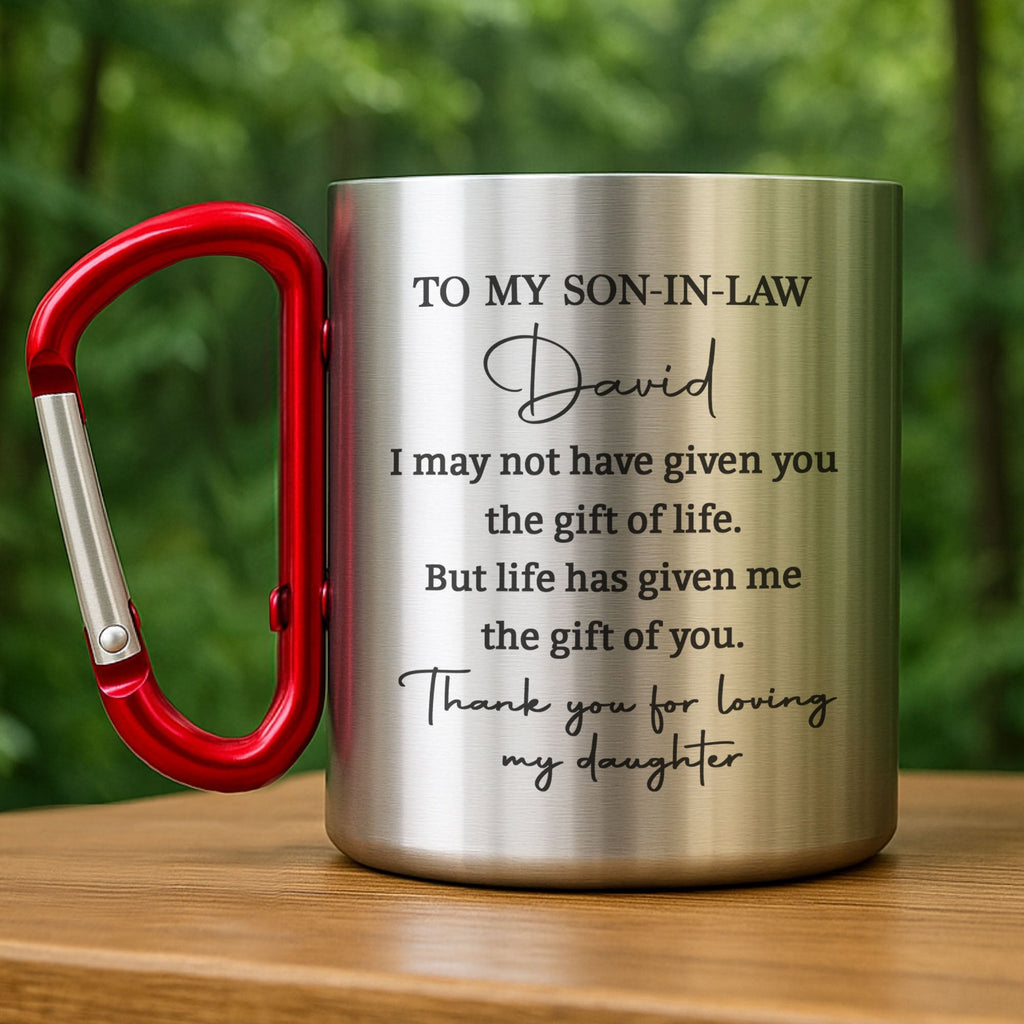 Personalized Carabiner Mug Custom Name Gift for Son-in-Law Carabiner Mug GradoCreations