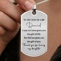Personalized Dog Tag Necklace Custom Gift for Son-in-Law Dog Tag Necklace GradoCreations
