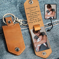 Personalized Leather Keychain Custom Photo Gift for Son-in-Law Leather Keychain GradoCreations