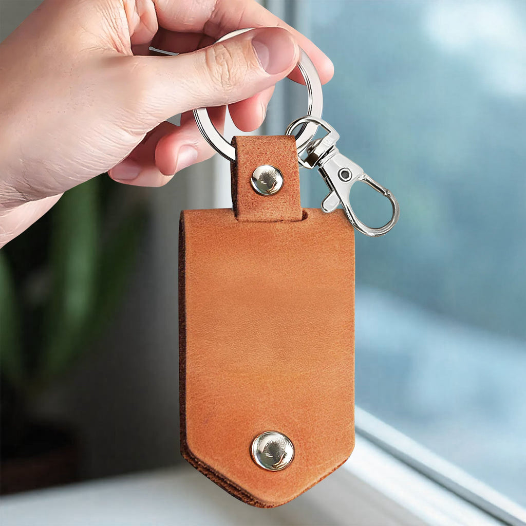 Personalized Leather Keychain Custom Photo Gift for Son-in-Law Leather Keychain GradoCreations