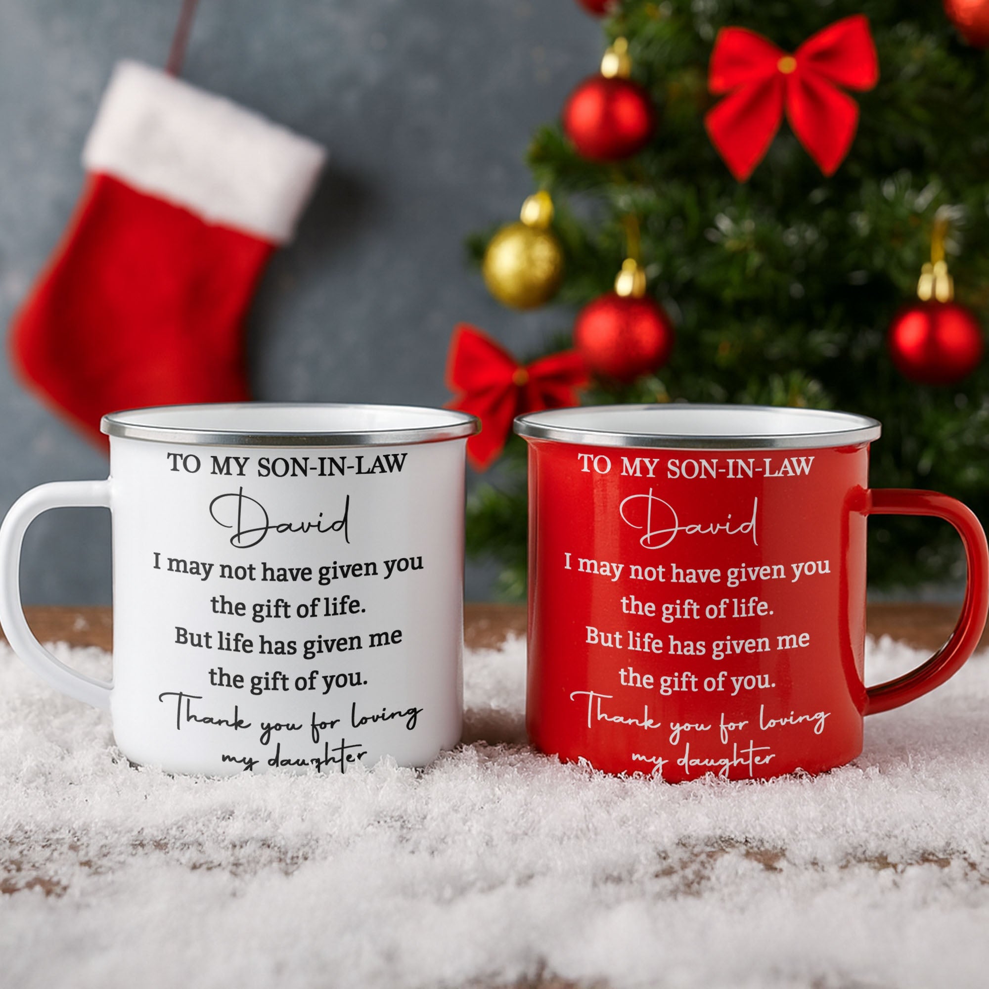 Personalized Enamel Mug Custom Gift for Son-In-Law | BBQ, Father's Day Enamel Mug GradoCreations