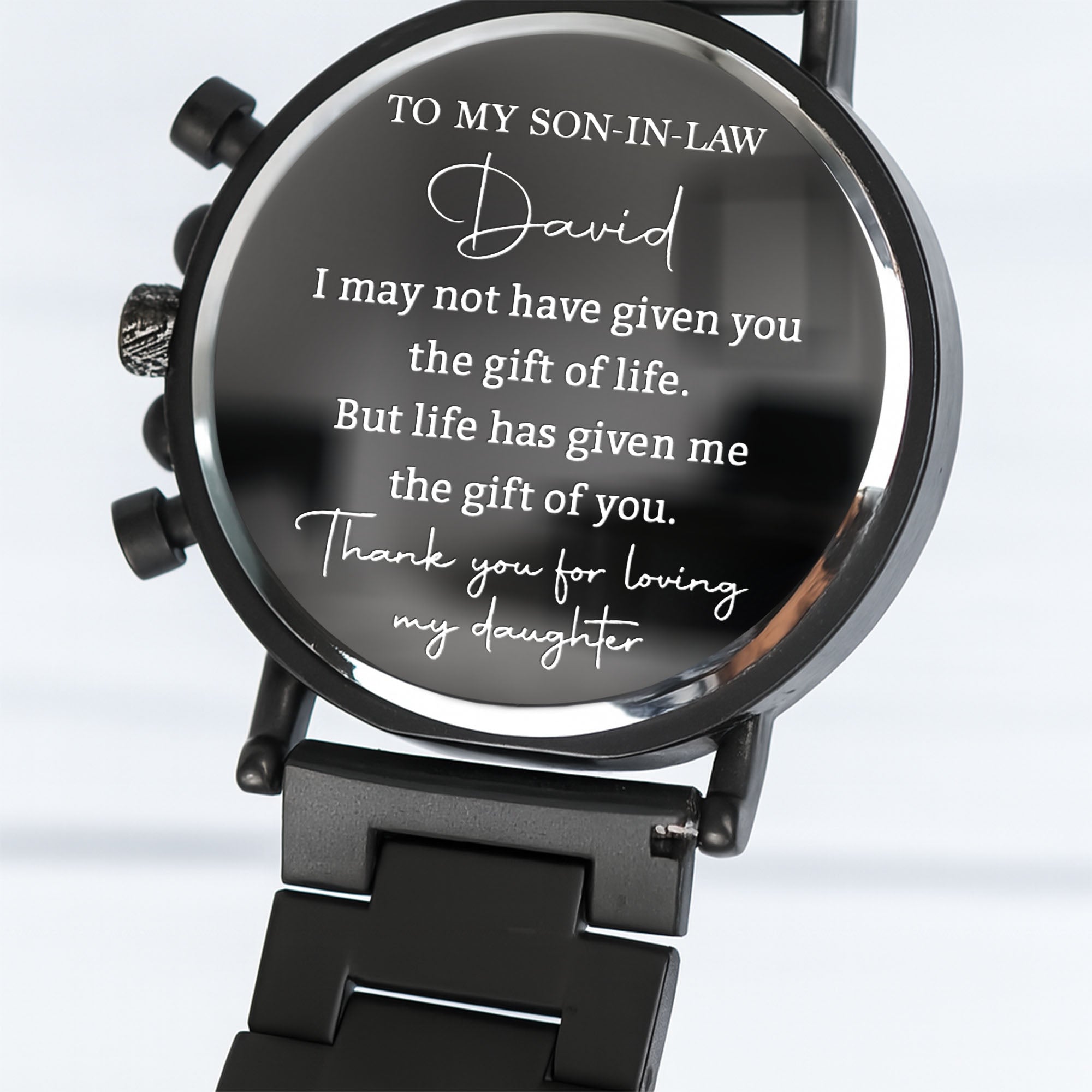Personalized Engraved Wooden Watch Custom Gift for Son-in-Law Wooden Watches GradoCreations