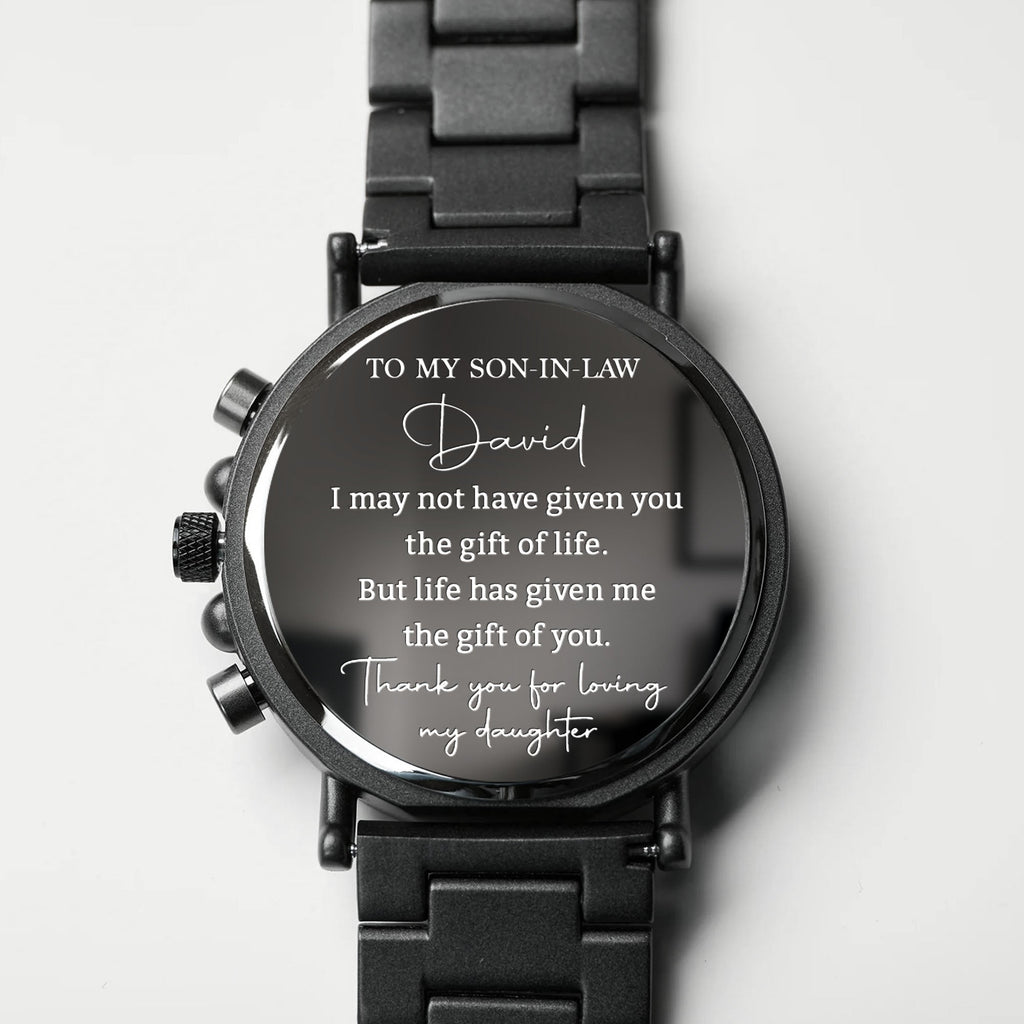 Personalized Engraved Wooden Watch Custom Gift for Son-in-Law Wooden Watches GradoCreations