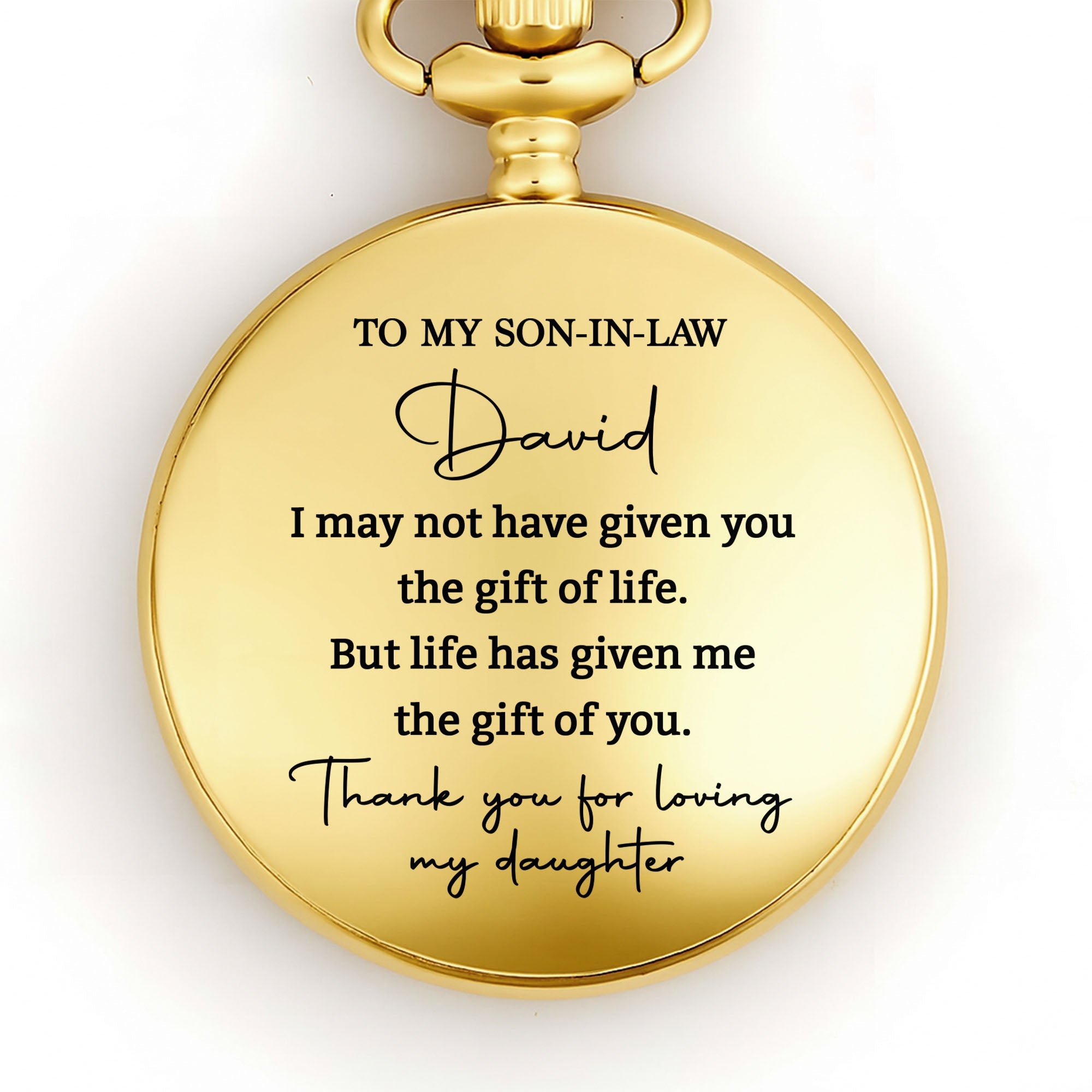 Personalized Custom Pocket Watch Gift for Son-in-Law Pocket Watch GradoCreations