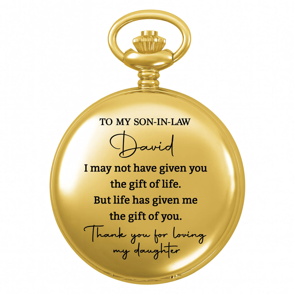 Personalized Custom Pocket Watch Gift for Son-in-Law Pocket Watch GradoCreations