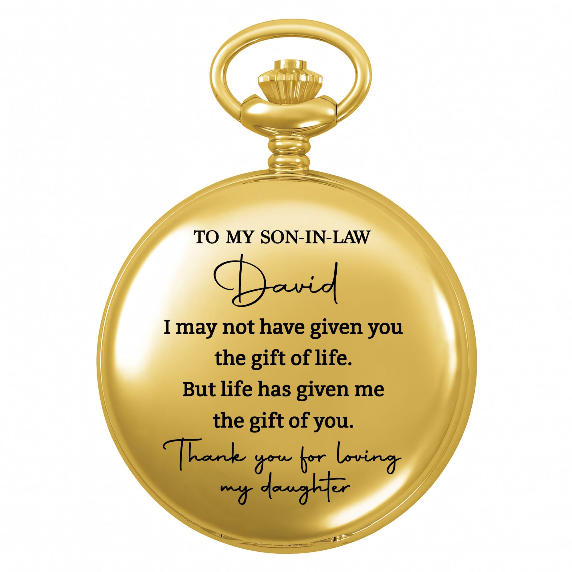 Personalized Custom Pocket Watch Gift for Son-in-Law Pocket Watch GradoCreations