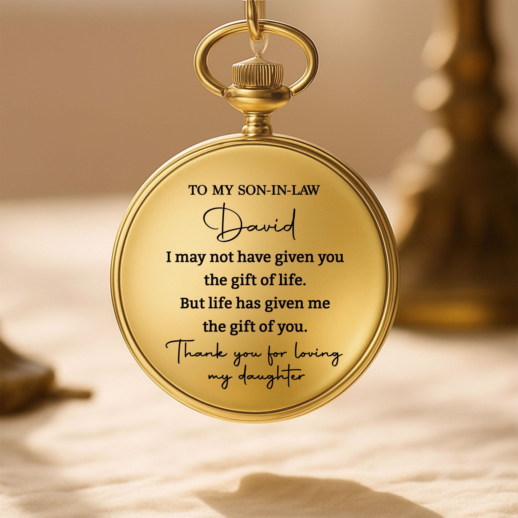 Personalized Custom Pocket Watch Gift for Son-in-Law Pocket Watch GradoCreations