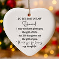 Personalized Heart-Shaped Ceramic Ornament Gift for Son-in-Law Ceramic Ornament GradoCreations