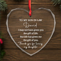 Personalized Heart Glass Ornament Custom Name Gift for Son-in-Law Heart Glass Ornament GradoCreations