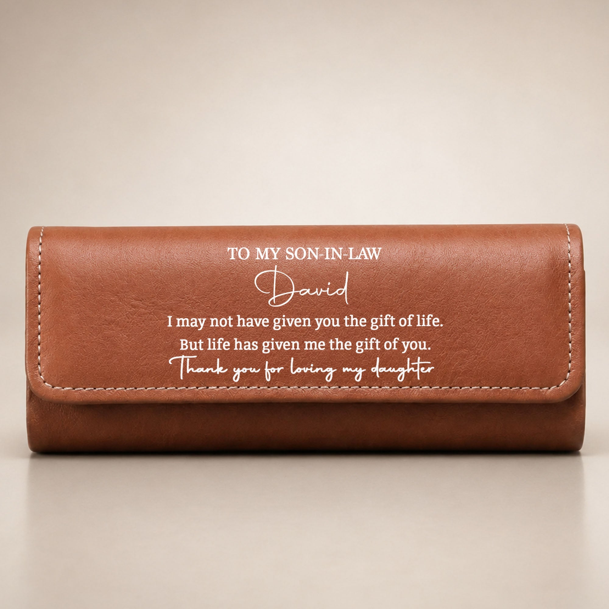 Personalized Leather Eyeglass Case Custom Name Gift for Son-in-Law Leather Eyeglass Case GradoCreations