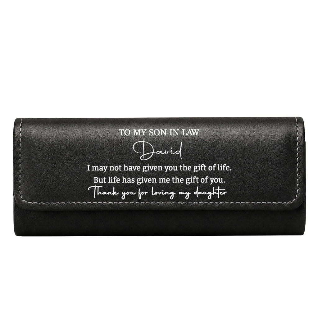 Personalized Leather Eyeglass Case Custom Name Gift for Son-in-Law Leather Eyeglass Case GradoCreations