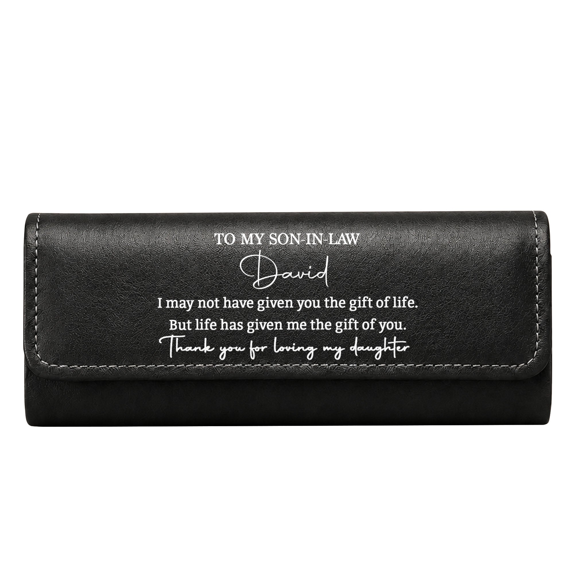 Personalized Leather Eyeglass Case Custom Name Gift for Son-in-Law Leather Eyeglass Case GradoCreations