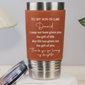 Personalized Leather Tumbler Custom Gift for Son-In-Law Leather Tumbler GradoCreations