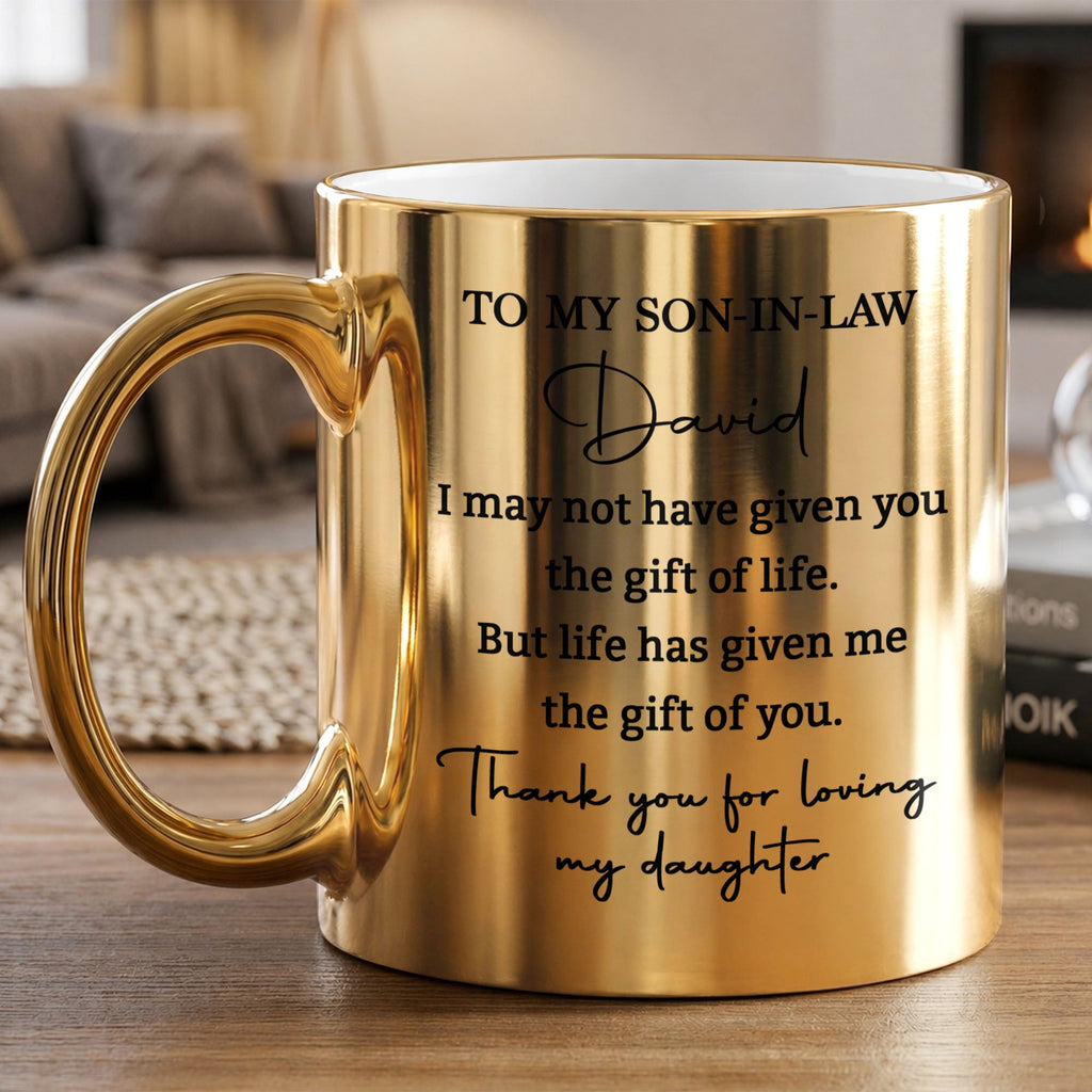 Personalized Metallic Mug Custom Gift for Son-in-Law Birthday Christmas Metallic Mug GradoCreations