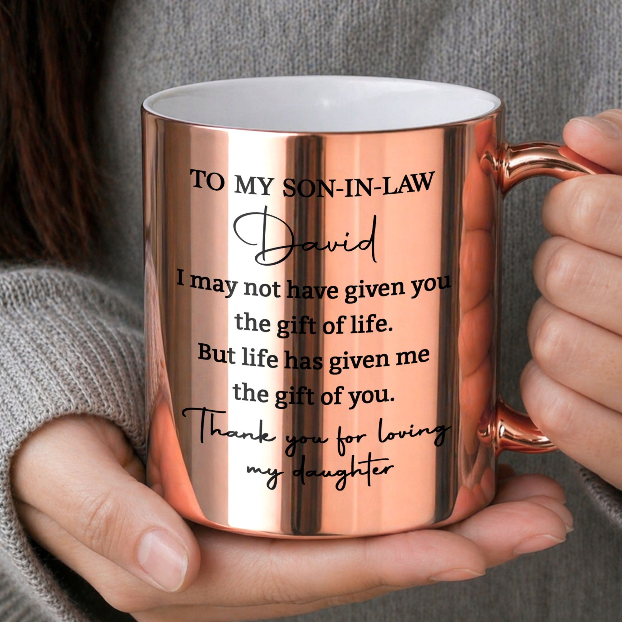 Personalized Metallic Mug Custom Gift for Son-in-Law Birthday Christmas Metallic Mug GradoCreations