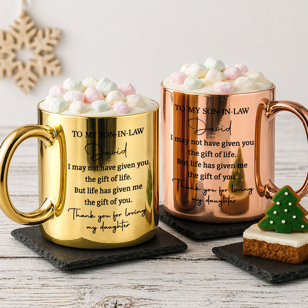 Personalized Metallic Mug Custom Gift for Son-in-Law Birthday Christmas Metallic Mug GradoCreations