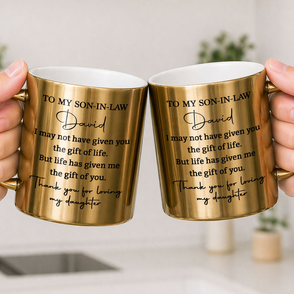 Personalized Metallic Mug Custom Gift for Son-in-Law Birthday Christmas Metallic Mug GradoCreations