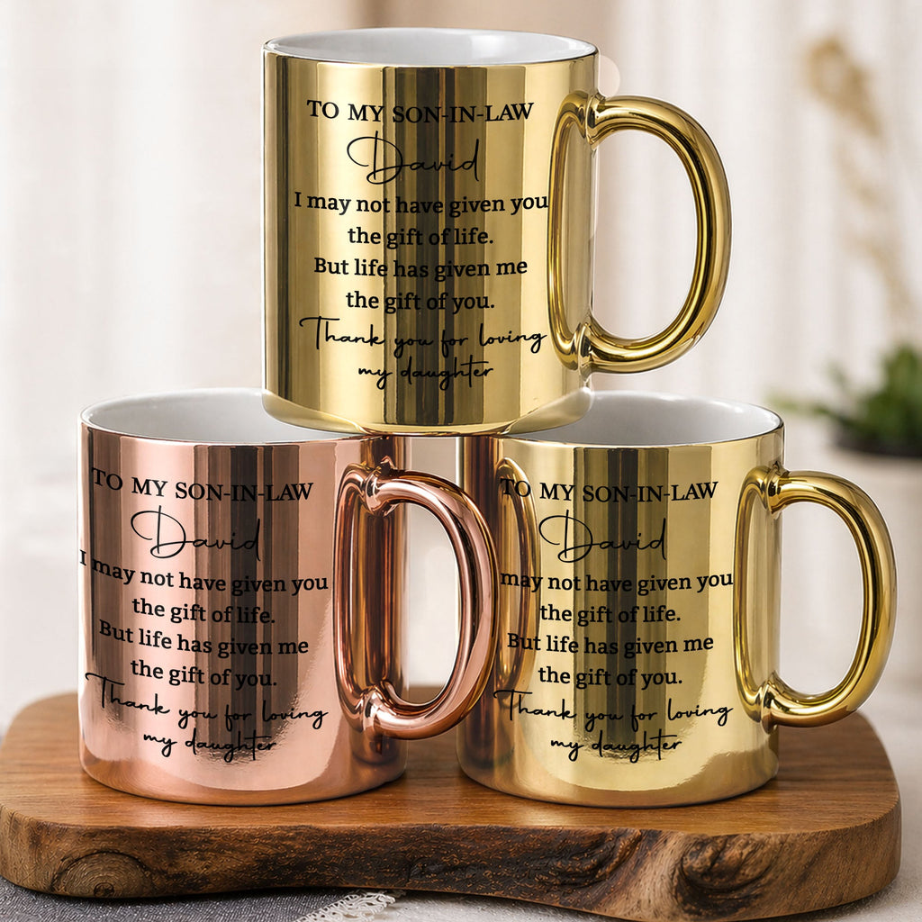 Personalized Metallic Mug Custom Gift for Son-in-Law Birthday Christmas Metallic Mug GradoCreations