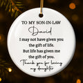 Personalized Ceramic Ornament Gift for Son-In-Law | Custom Name Ceramic Ornament GradoCreations