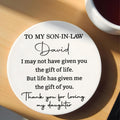 Personalized Ceramic Coaster Custom Name Gift for Son-in-Law Ceramic Coaster GradoCreations