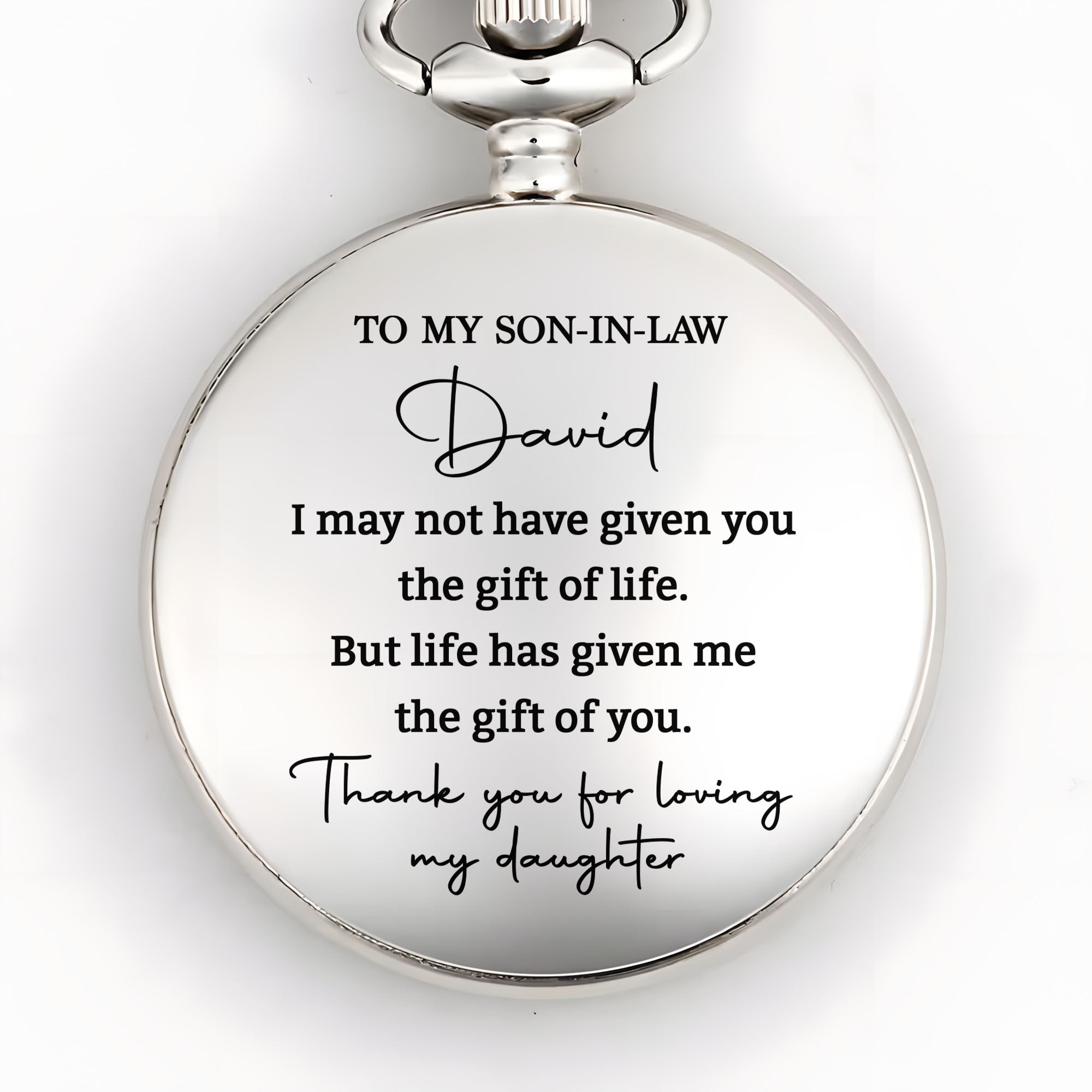 Personalized Engraved Pocket Watch Gift for Son-in-Law Pocket Watch GradoCreations