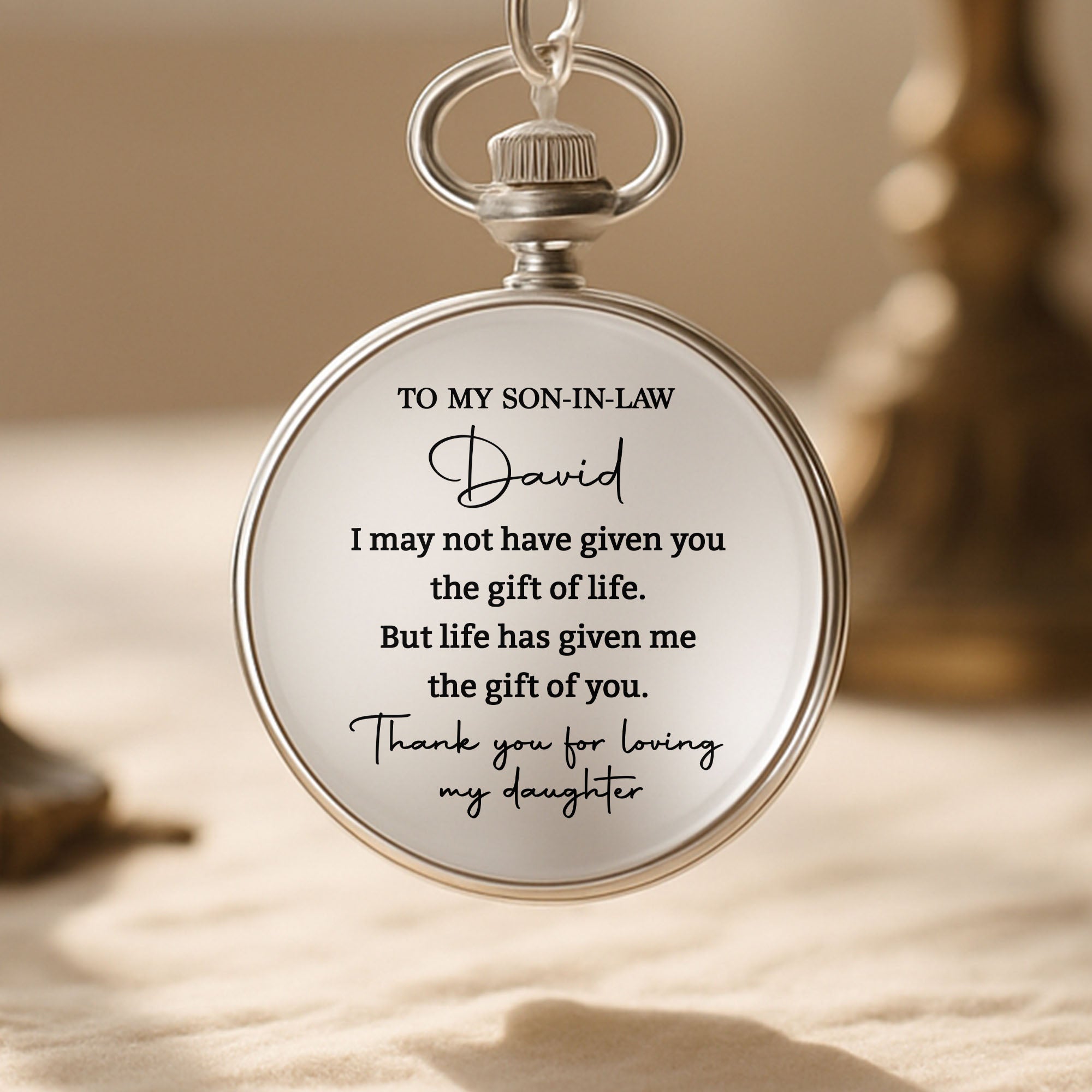 Personalized Engraved Pocket Watch Gift for Son-in-Law Pocket Watch GradoCreations