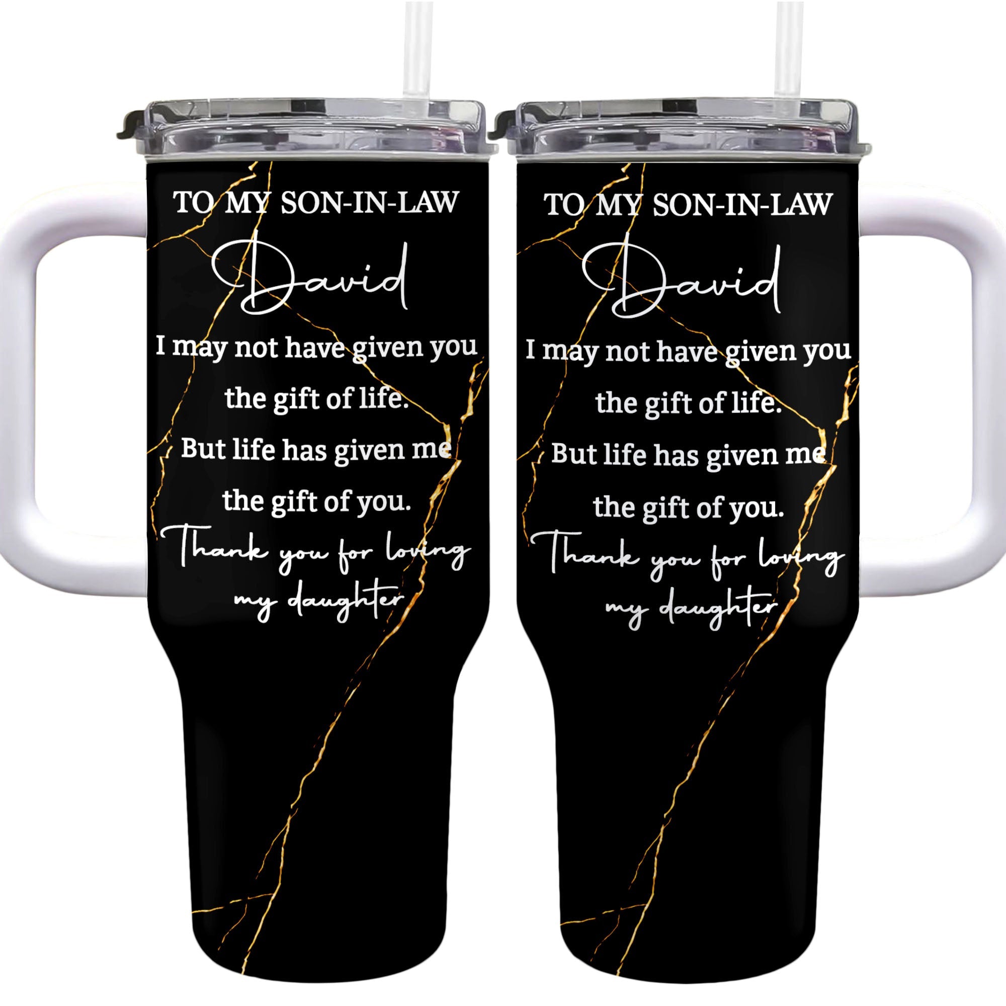 Personalized 40oz Tumbler Custom Name Gift for Son-in-Law
