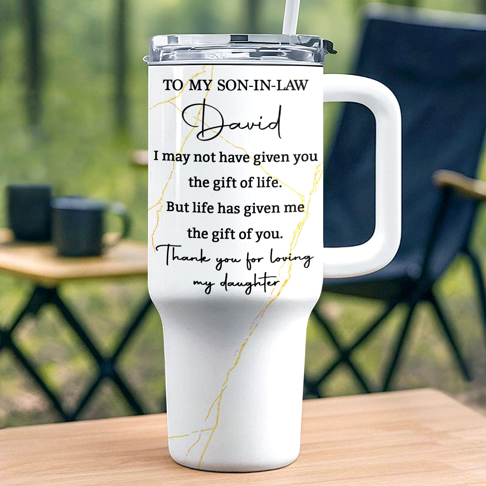 Personalized 40oz Tumbler Custom Name Gift for Son-in-Law