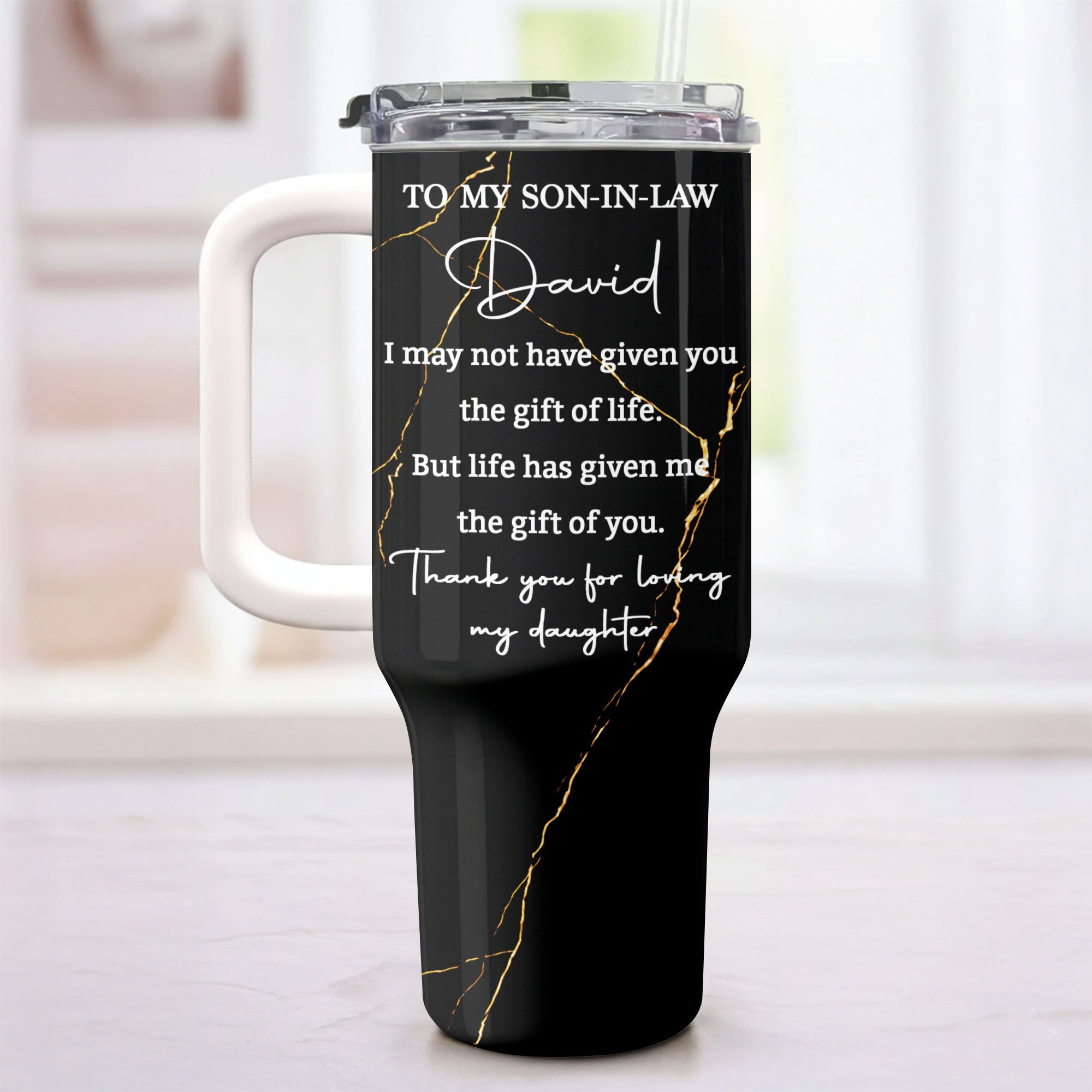 Personalized 40oz Tumbler Custom Name Gift for Son-in-Law
