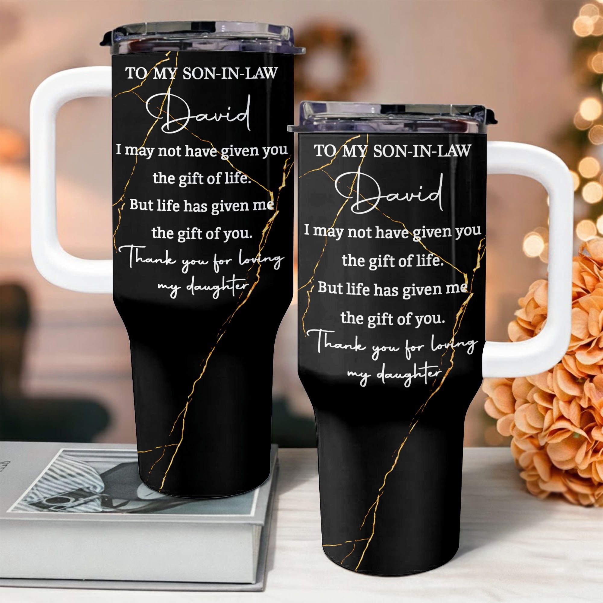 Personalized 40oz Tumbler Custom Name Gift for Son-in-Law