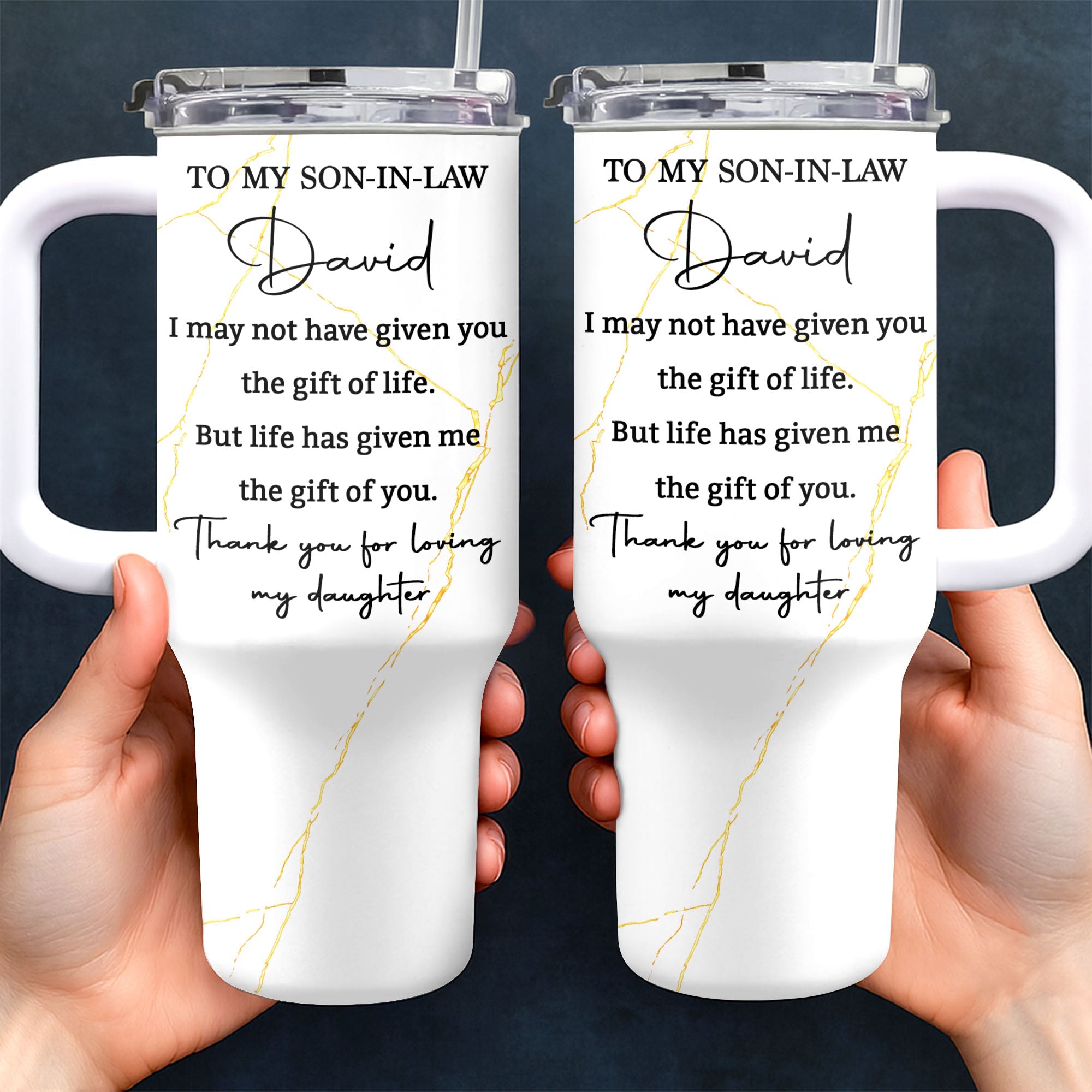 Personalized 40oz Tumbler Custom Name Gift for Son-in-Law